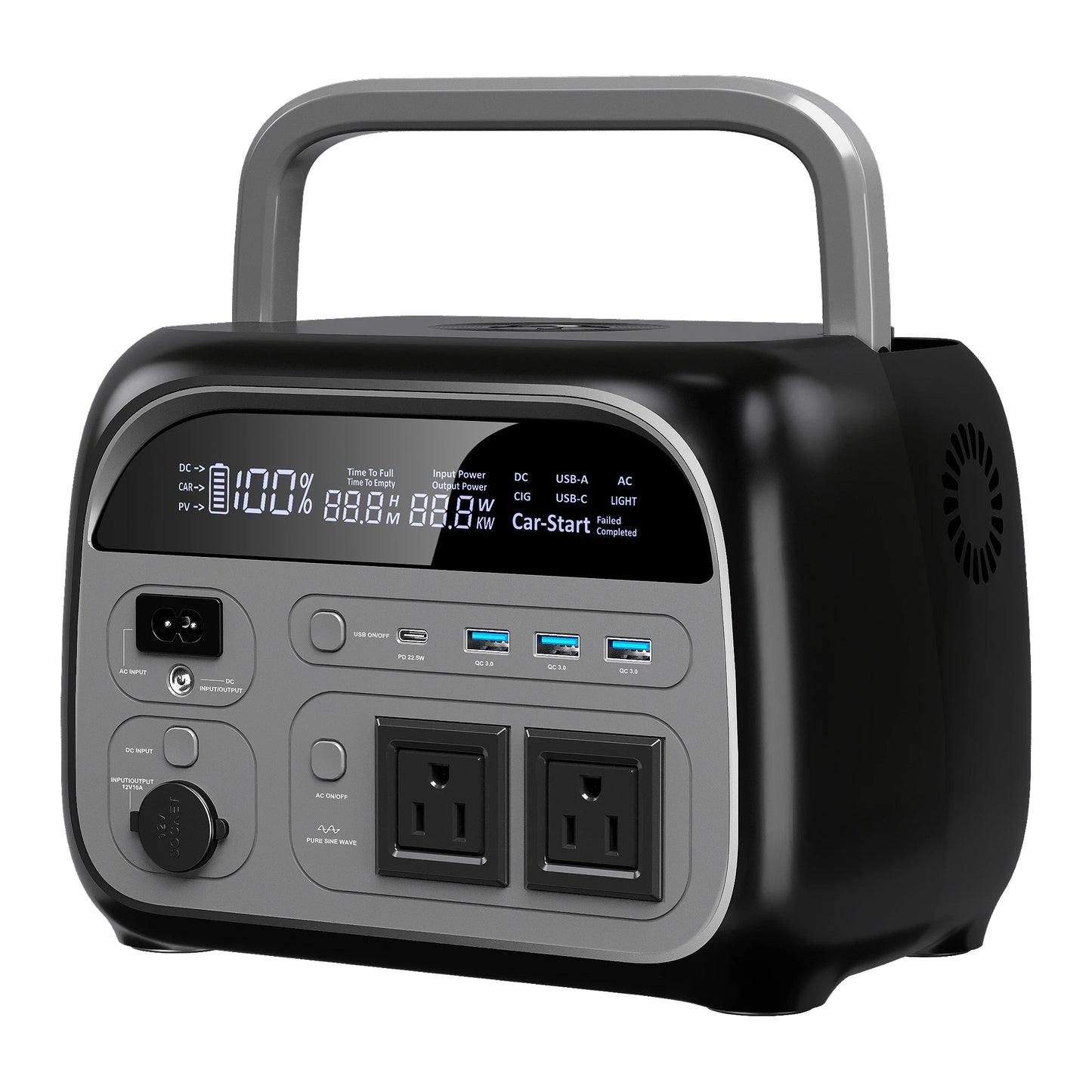 CTOLITY AP400 Portable Power Station 500W 345wh Camping Solar Generator 108000mAh LiFePo4 Battery Backup Generator UPS Home RV