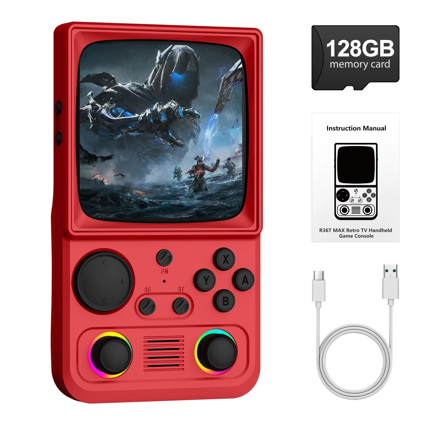 R36T MAX Handheld Game Console Support Wi-Fi 22000+Game 4.0" IPS Screen Portable Pocket Video Player Ship From US
