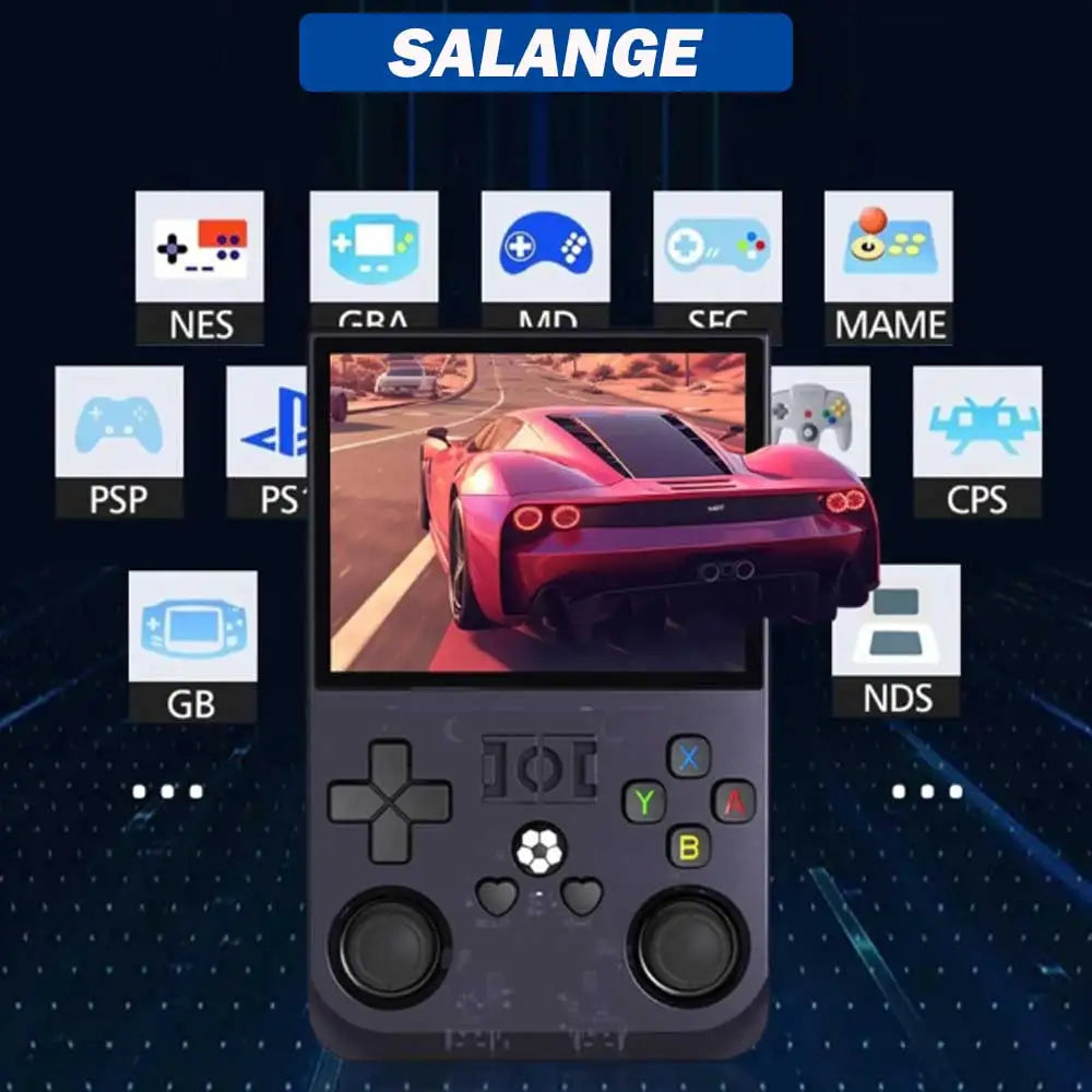 R36 Pro Retro Game Handheld Console with 64G TF cards Compatible with Multiple Simulators N64 PSP SFC GBA 3.5 IPS Screen Linux