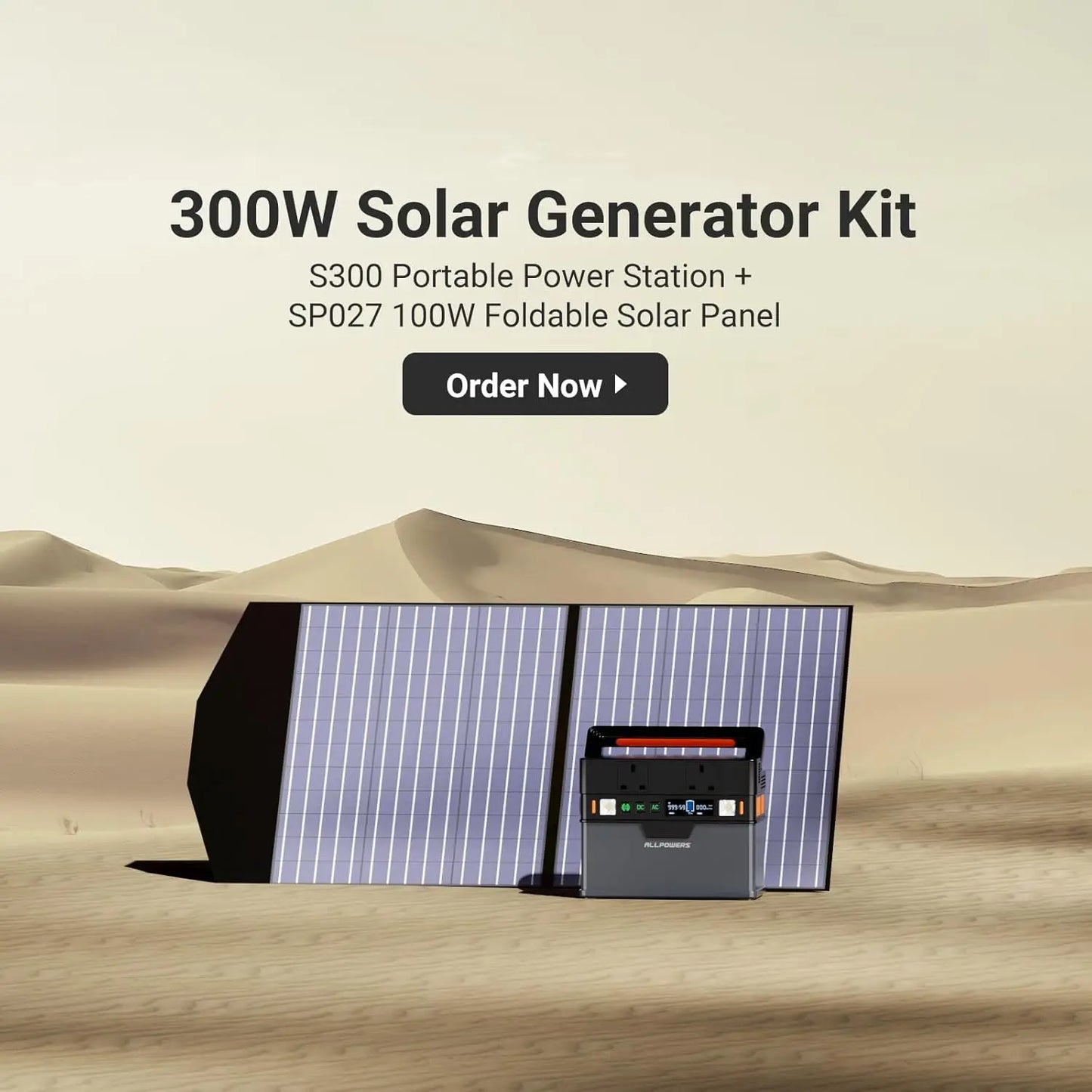 ALLPOWERS S300 PLUS 300W Portable Solar Power station & 60W / 100W Foldable Solar panel for outage Emergency Camping Fishing RV