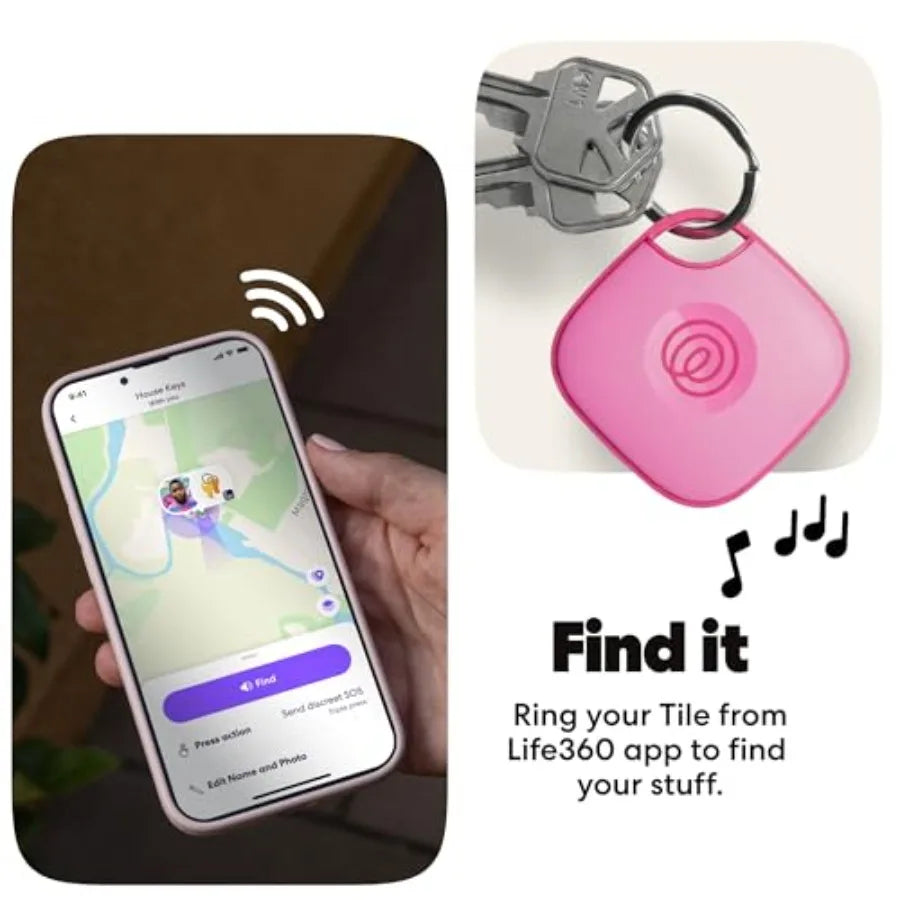 Tile by Mate Bluetooth Tracker, Keys Finder and Item Locator for Keys, Bags and More. Phone Finder. Both iOS and Android Compat