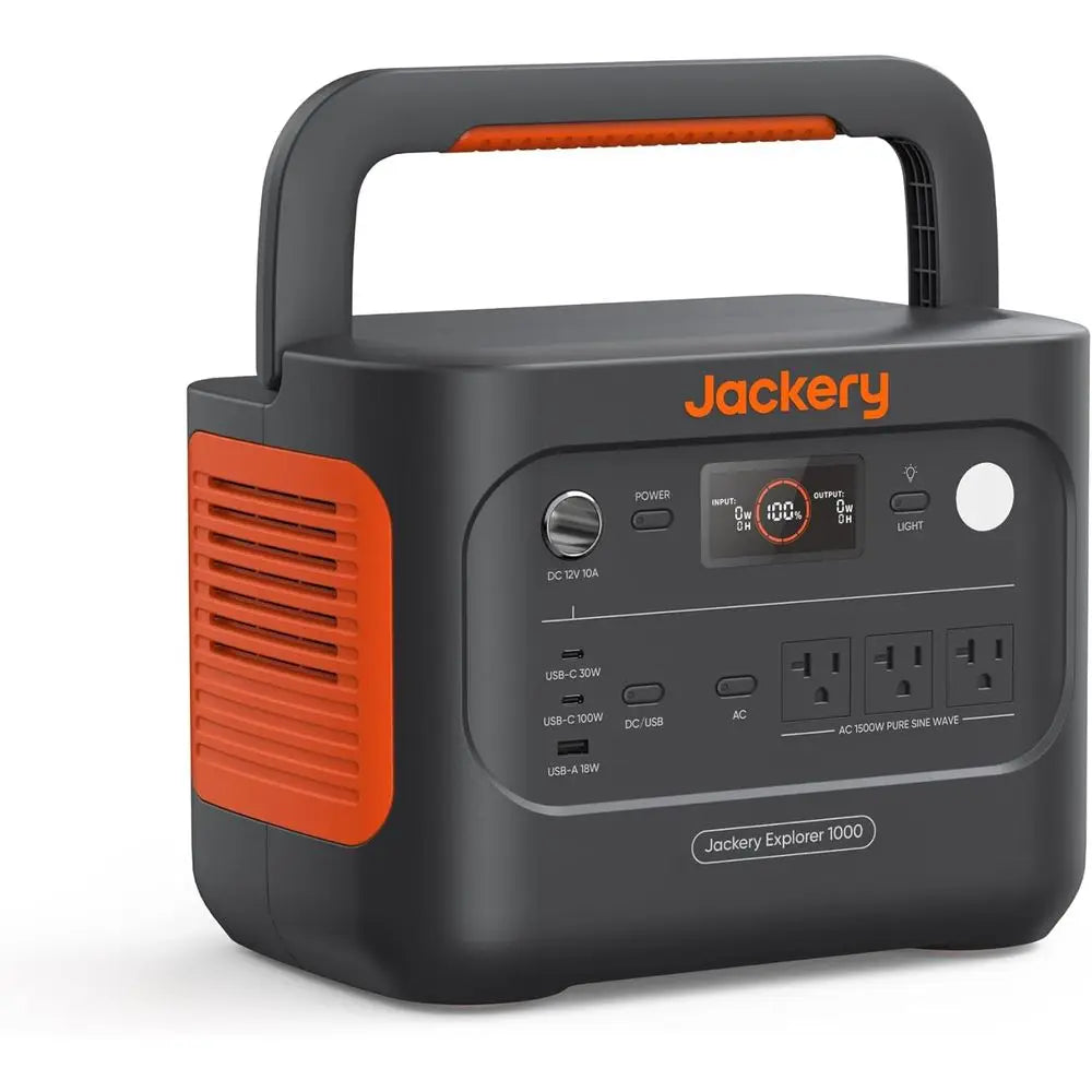 Portable 1000W Power Station, 1070Wh Battery, 1500W AC/100W USB-C, 1-Hour Fast Charge, Ideal for Outdoor, Camping, Emergency, an