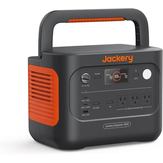 Portable 1000W Power Station, 1070Wh Battery, 1500W AC/100W USB-C, 1-Hour Fast Charge, Ideal for Outdoor, Camping, Emergency, an
