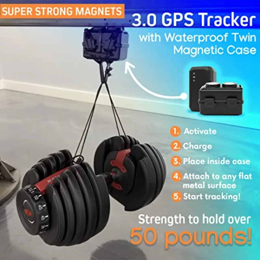 3.0 GPS Tracker - Over 1 Month Battery - with Heavy Duty Waterproof Case and Powerful Magnets for Vehicles and Assets