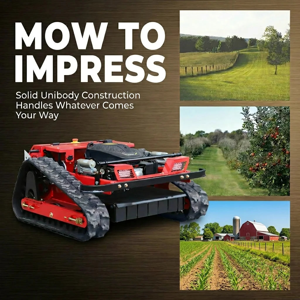Remote Control Lawn Mower with 500mm Cutting Width, Electric Start, Zero Turn Lawn Mower Garden Orchard Slope Weeding Machine.