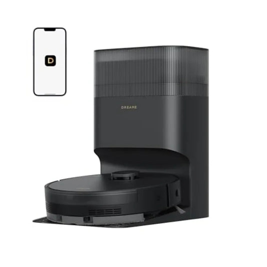 D20 Plus Robot Vacuum and Mop for hard floors carpets, black ABS+PC body, 13, 000Pa suction, self-emptying 5L dust bag, DuoBrus