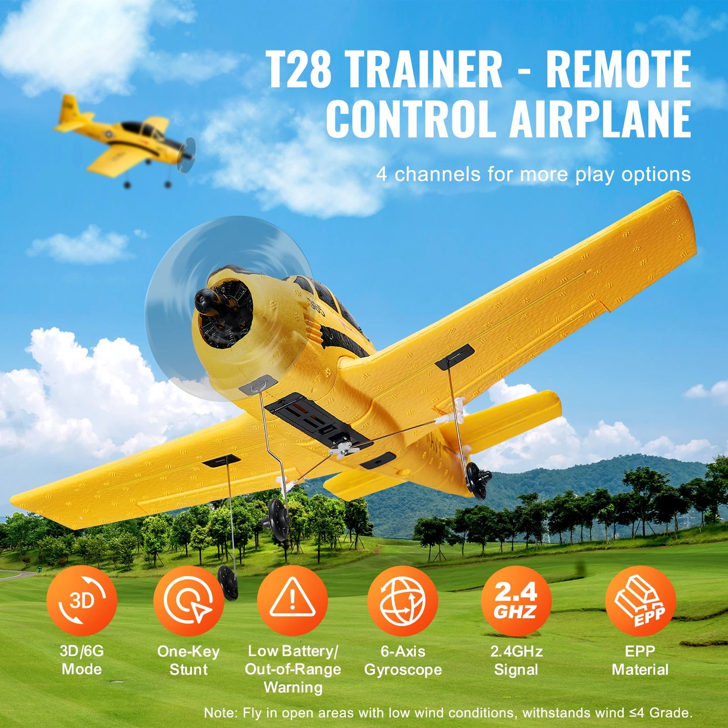 SucceBuy RC Plane 2.4G 4CH Remote Control Airplane W/ 6-AxisGyro Stabilizer Aircraft Toy RC Glider for Kids Beginners Boys Gifts