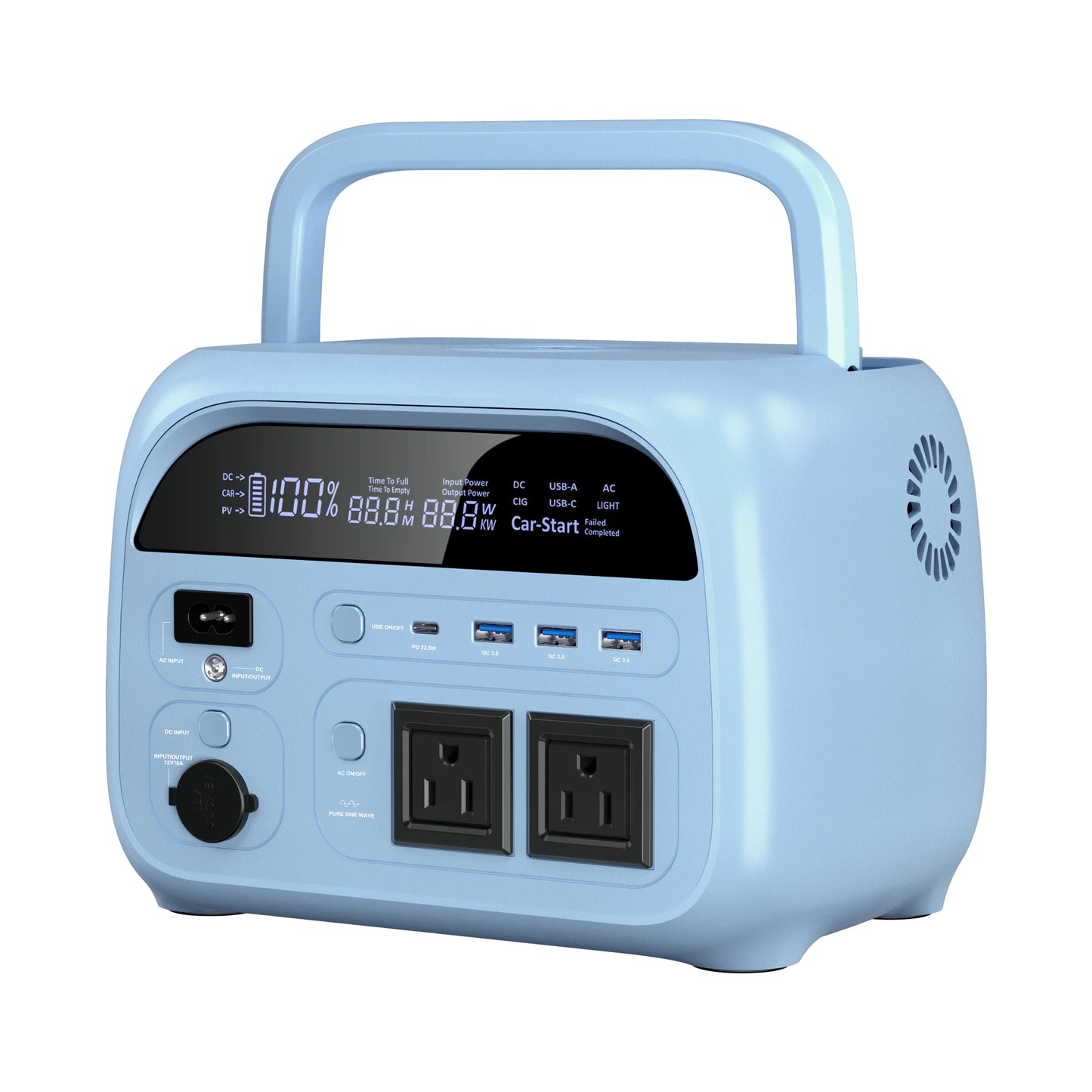 CTOLITY AP400 Portable Power Station 500W 345wh Camping Solar Generator 108000mAh LiFePo4 Battery Backup Generator UPS Home RV