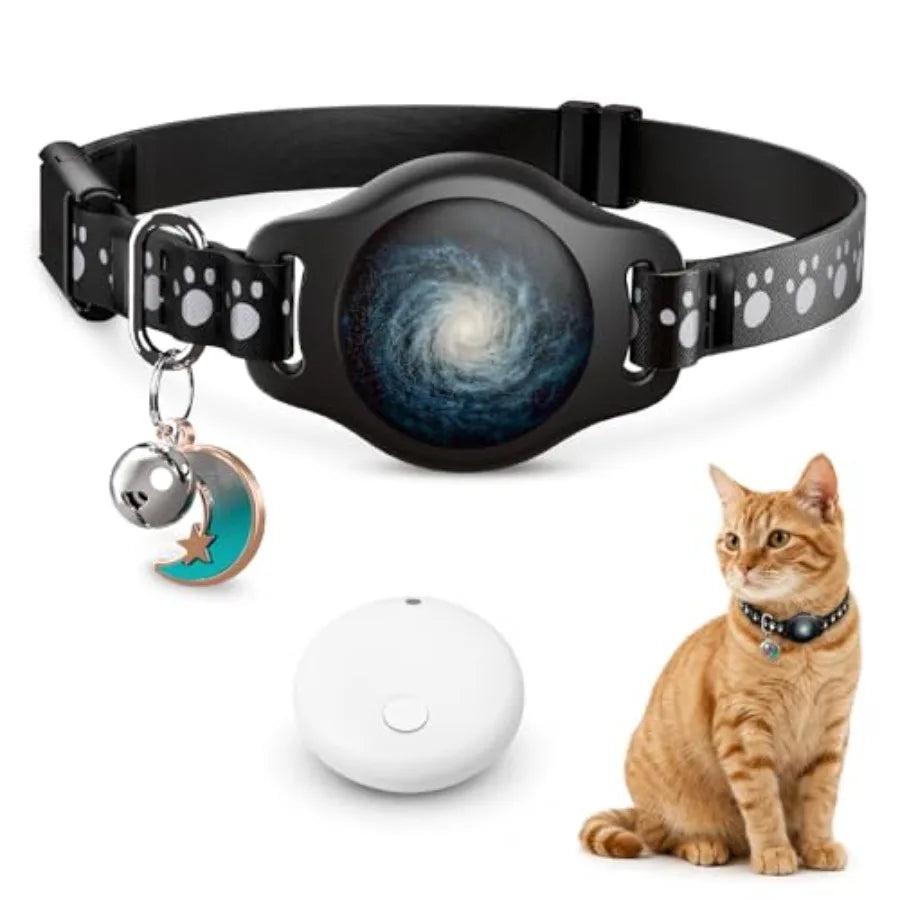 Cat Tracker Collar Waterproof Airtag Cat Collar with Finder Tag iOS ONLY Not for Android Devices,Compatible with Apple Find My,