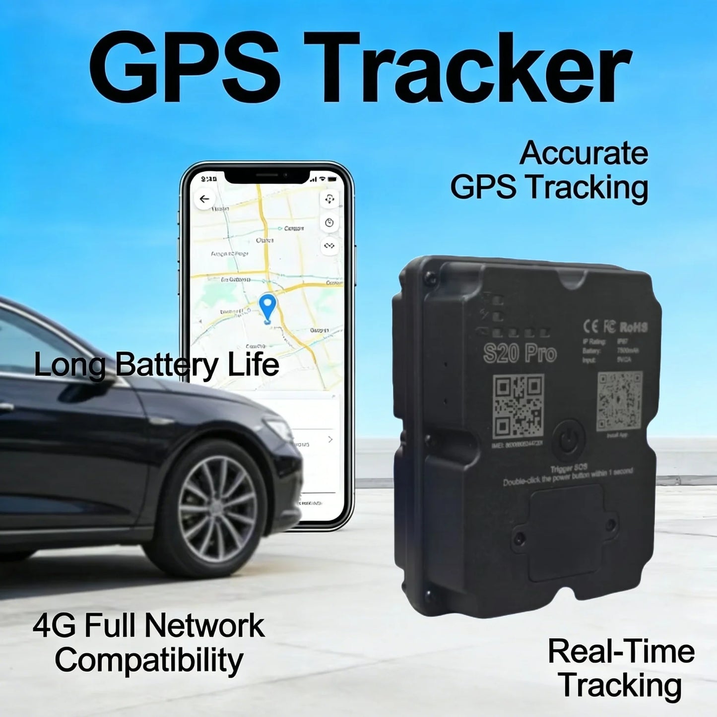 5M Accuracy Hidden 4G GPS Tracker - Vehicle Anti-Theft Locator with Real-Time Alert/Geo-Fencing | Paid App