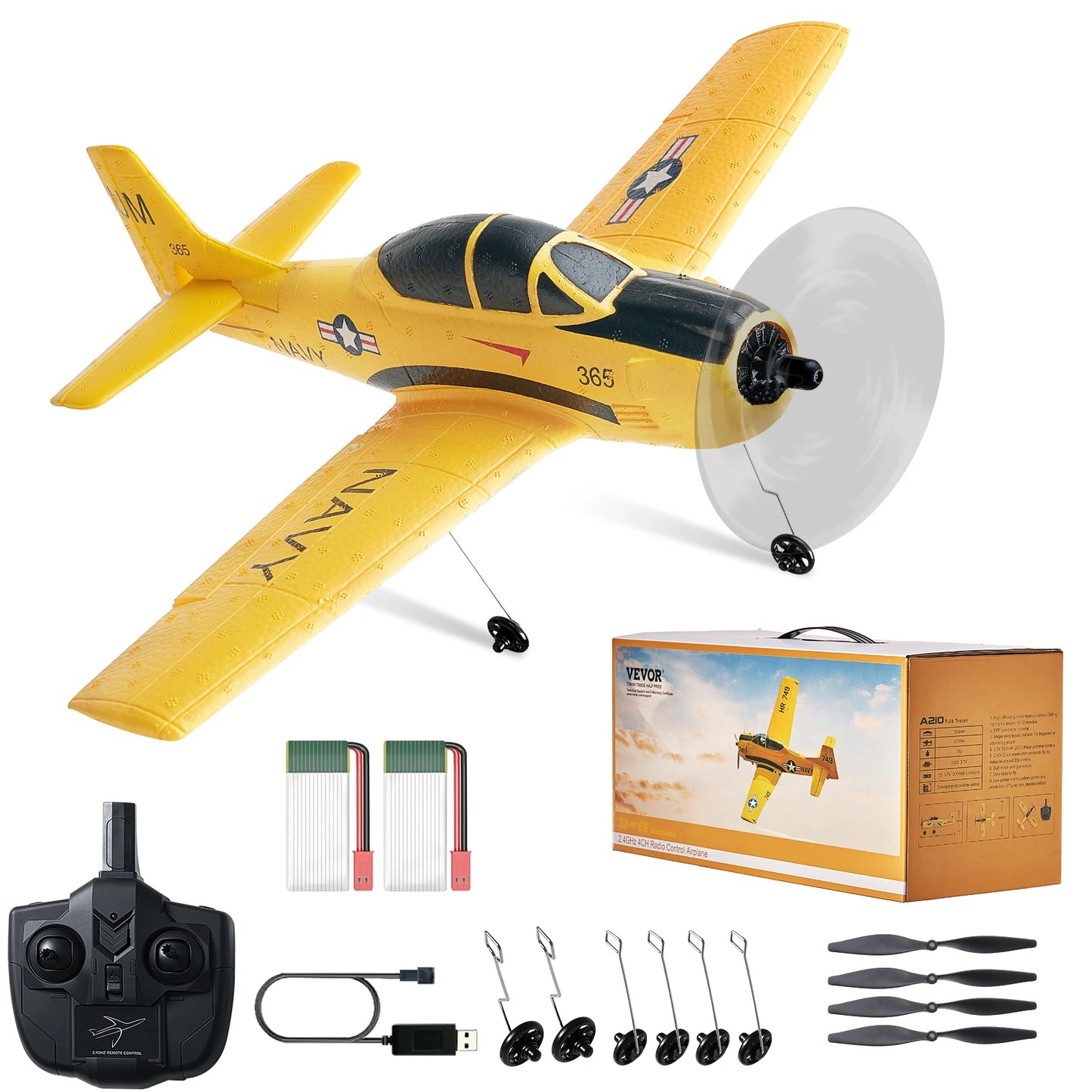 SucceBuy RC Plane 2.4G 4CH Remote Control Airplane W/ 6-AxisGyro Stabilizer Aircraft Toy RC Glider for Kids Beginners Boys Gifts