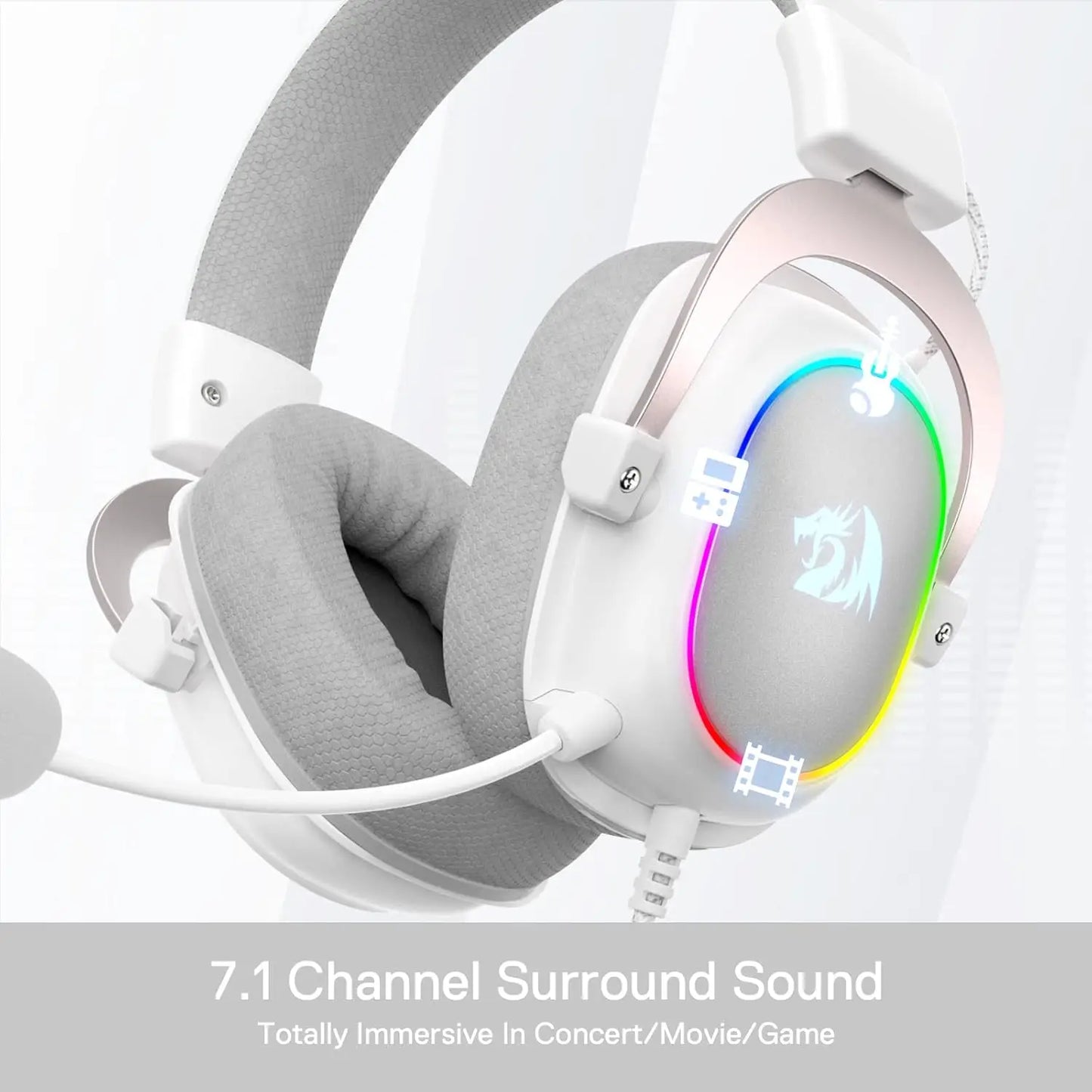 Redragon H510 Zeus-X RGB Wired Backlit Gaming Headset 7.1 Surround Sound Multi Platforms Headphone