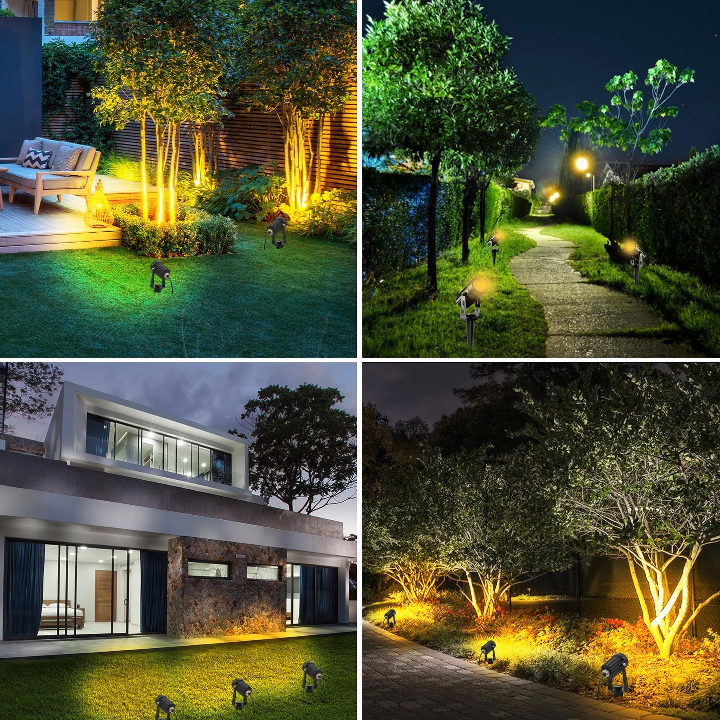 US Plug COB Super Bright Warm White Spotlight Led Garden Light Lawn Lamp Low Voltage Landscape Lighting IP65 Waterproof