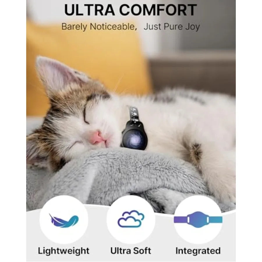 Cat Tracker Collar Waterproof Airtag Cat Collar with Finder Tag iOS ONLY Not for Android Devices,Compatible with Apple Find My,