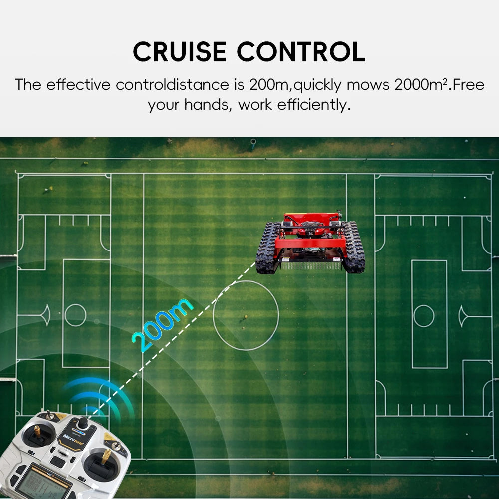 MMS 550mm Lawn Mower 196cc GAS Engine Electric Start Grass Cutting Machine Remote Controlled for Garden Lawns  Free Shipping