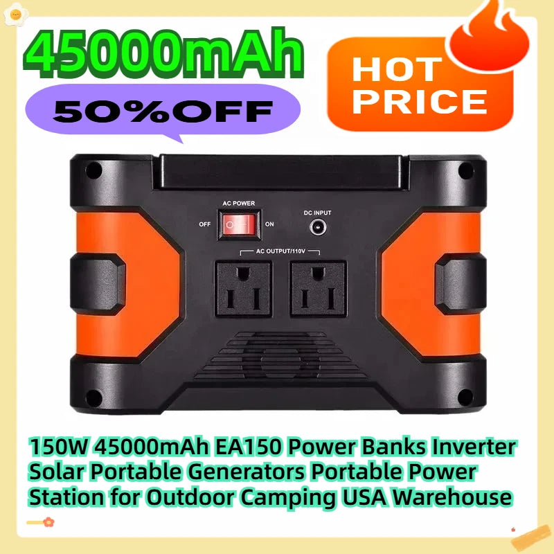 150W 45000mAh EA150 Power Banks Inverter Solar Portable Generators Portable Power Station for Outdoor Camping USA Warehouse