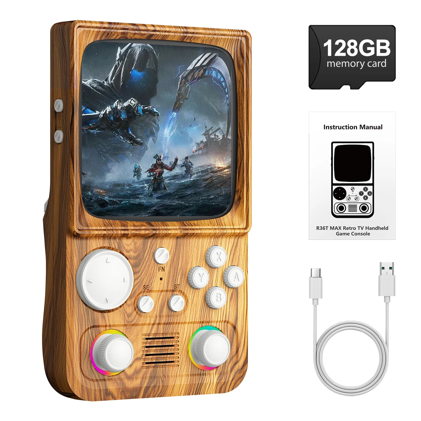 R36T MAX Handheld Game Console Support Wi-Fi 22000+Game 4.0" IPS Screen Portable Pocket Video Player Ship From US