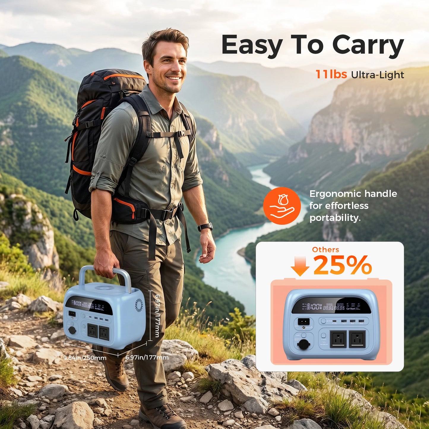 CTOLITY AP400 Portable Power Station 500W 345wh Camping Solar Generator 108000mAh LiFePo4 Battery Backup Generator UPS Home RV
