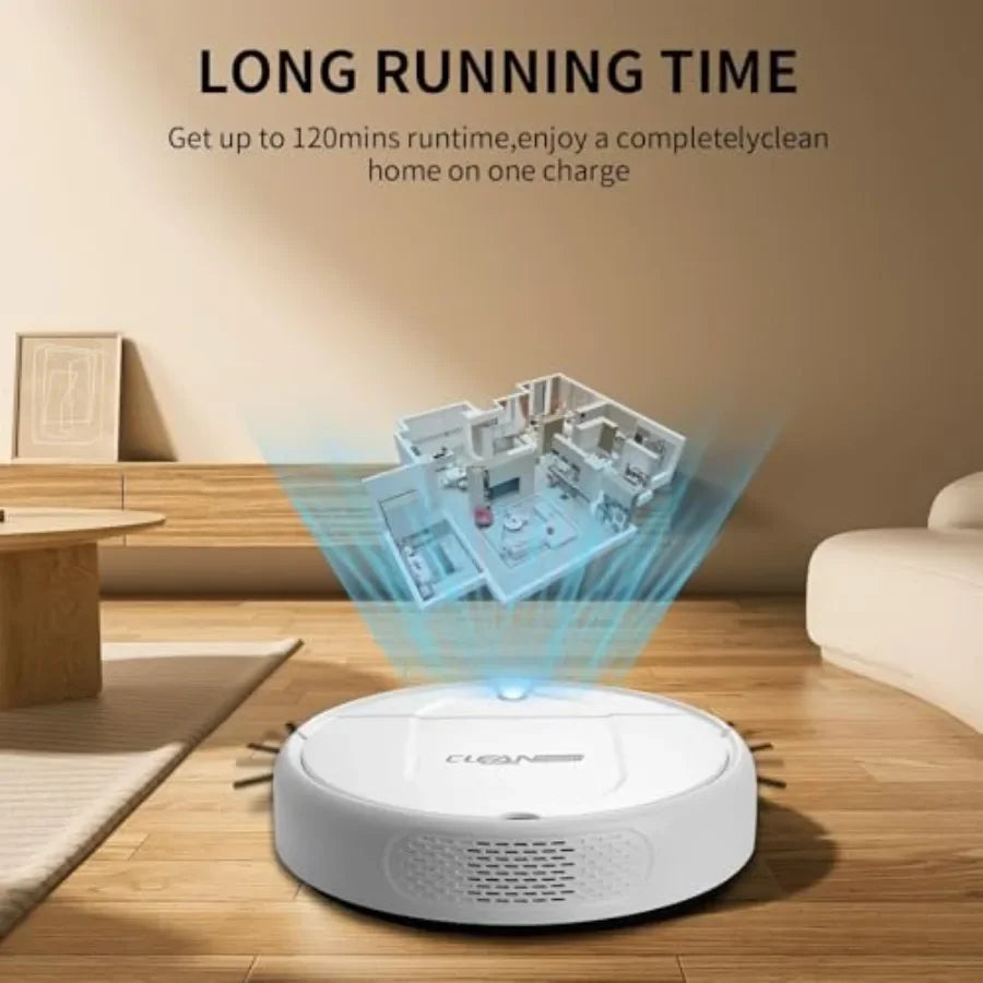 Home tile cleaning robot vacuum and mop combo with wireless touch button, silent operation, advanced obstacle avoidance, black